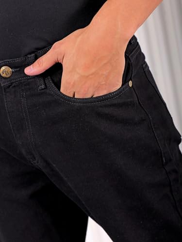 Image of The Indian Garage Co Men Vintage Straight Fit Solid Mid-Rise Jeans