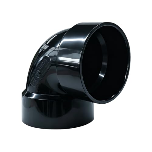 Image of LESSO 4 inch Elbow ABS Pipe Fittings, 90 Degree Elbow, SCH40 Black | ABS Fittings, Vent Ell Pipe Fittings, Duct Reducer Connection, Drainage System Components