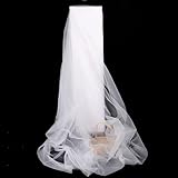 HAVII 63' x 10 Yards White Tulle Fabric Ribbon Tulle Roll Bolt for Tutu Skirt Sewing Mesh Fabric Wedding Arch Drapes Birthday Party Decor Flower Wrapping Fabric
