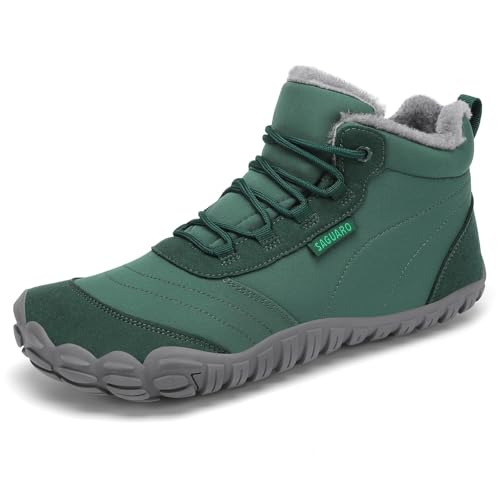 SAGUARO Winter Barfußschuhe Warm Gefüttert Winterschuhe für Damen Herren,EU Gr.36-48