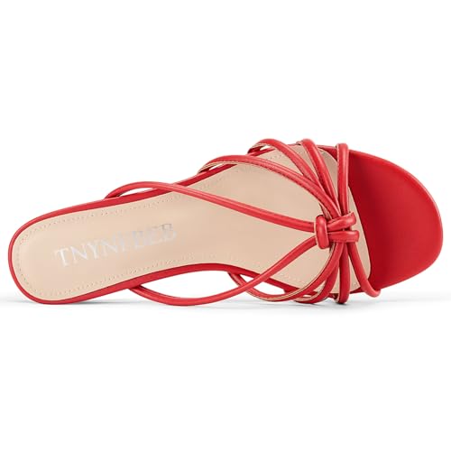 Image of TNYNFBEB Womens Sandals Mules Low Kitten Heel Open Toe Shoes Slip-on Slingback Prom Party Dress Summer 1.4 Inches Heels