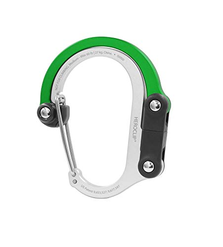 HEROCLIP Carabiner Clip and Hook (Medium) | for Camping, Backpack, and Garage