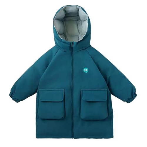 Kids Boy Girls Rain Jacket Waterproof Hooded Raincoat Winter Wam Thick Hooded Down Coats Outdoor Overcoats 2-14 Years