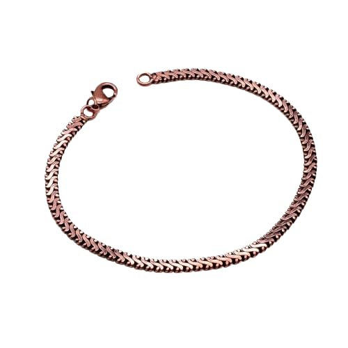 Solid Copper Link Chain Bracelet | 7.5 Inch Light Weight & Durable Modern Style Jewelry for Women's Men's Party & Daily Wear Bracelet