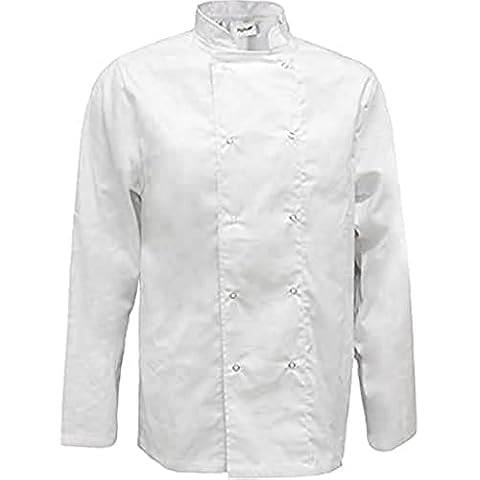 Pegasus Textiles | White Long Sleeve Chef Jackets with Press Studs (Small) Cover