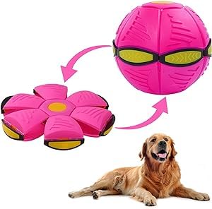 ANAB GI Dog Flying Saucer Ball Toy, Outdoor Flat Throw Doggy Disc Ball Toy, Changeable Shape Dog Ball, Pet Interactive Toys for Medium Large Dogs, Decompression Bouncy Dog Flying Ball Toy (Blue) (B0D5W9XQJT) Amazon Price History, Amazon Price Tracker