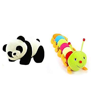 Shivay International Panda(26) cm and Caterpillar(55) Soft Toy Teddy Bear in Small Size.