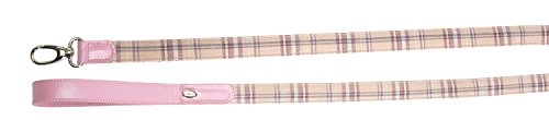 Petego la Cinopelca Cheri 'Flat Italiana guinzaglio in Rosa e Tessuto Tartan, Short, 1/5,1 cm da 101,6 cm