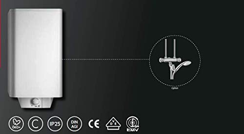 AEG Wandspeicher DEM 120 Basis, Warmwasserboiler 120 Liter, stufenlose Temperaturwahl, Schnellaufheiztaste, 230 V mit Stecker, VDE geprüft, 234200
