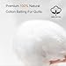 PLANTIONAL Grinding Natural Cotton Quilt Batting: 47-Inch x 59-Inch Light Weight Purely Natural All Season Quilt Batting for Quilts, Craft and Wearable Arts