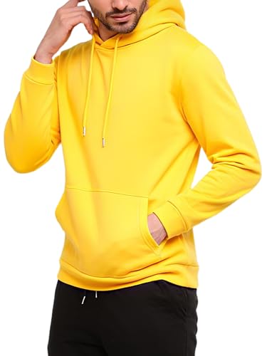 Men's Fleece Hoodie Pullover Long Sleeve Hooded Sweatshirt Drawstring Kangaroo Pocket Athletic Hoodies3