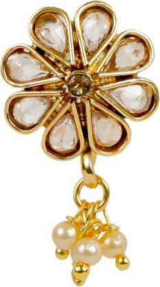 Gargish Traditional & Stylish Gold Plated Round Shape Style Clip On Nose Pin/Nathani Embedded with Golden Beads for Women and Girls (Style3) (B0BRNBDSVV) Amazon Price History, Amazon Price Tracker