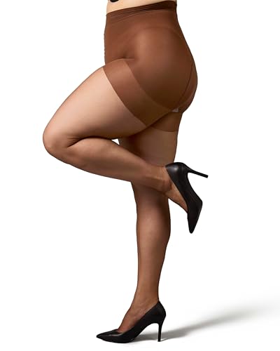 Image of MeMoi Plus Size Curvy Ultra Sheer Control Top Pantyhose