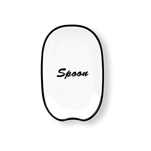 Repose-cuillère en céramique - Décor de cuisine de ferme moderne - Facile à nettoyer - Résistant à la chaleur - Va au lave-vaisselle - Compact pour un rangement facile Cover