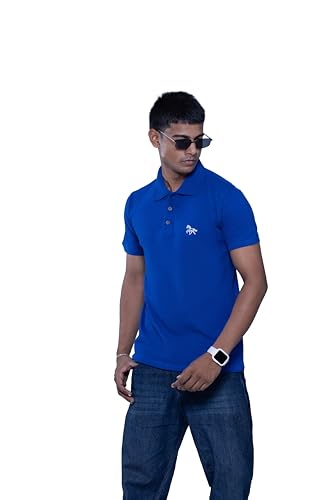 Image of Men's Polo T-Shirt, Short Sleeve, Pique Fabric, Embroidered Horse Logo, Casual Wear