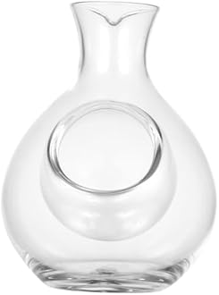 Luxshiny Clear Glass Sake Bottle Server with Hole Sake Pot Japanese Crystal Glass Wine Carafe 300Ml with Smooth Pour Design Perfect for Small Gatherings