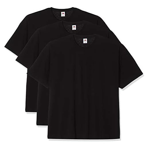 Fruit of the Loom Valueweight tee, 3 Pack Camiseta, Negro (Black 36), XXX-Large (Size:3XL) (Pack de 3) para Hombre