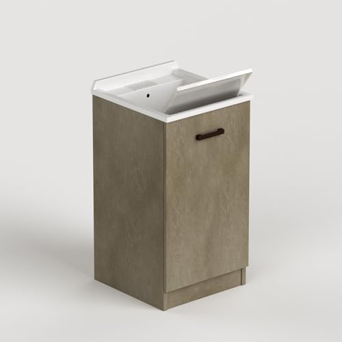 Linea Azzurra Lavadero con mueble de 1 puerta de madera, 47 x 86 x 50 cm, moderno y elegante, fabricado en Italia