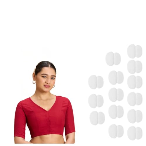 Image of Studio Shringaar Women's Thick Handloom Cotton Plain Side Stretch (Smocked) Readymade Saree Blouse