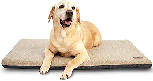 Panku Large 36Inch Dog Bed, Dog Crate Pad, Durable Washable Waterproof Bed Crate Mat, Memory Foam Soft Outdoor Crate Bed, Calming Dog Bed (Camel, 35X22X2) #TOP10