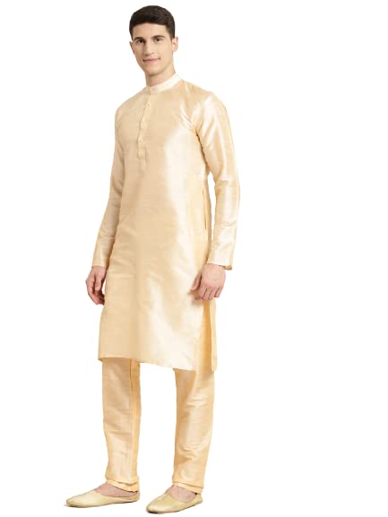 Image of SOJANYA (Since 1958, Men's Silk Blend Grey Kurta Pyjama & Silk Blend Jacket Combo