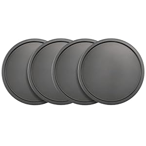 GoodCook Set of 4 Nonstick Steel 10″ Personal Pizza Pans Set, Gray