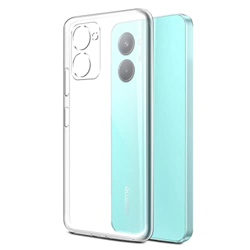 Image of Fashionury Crystal Clear Case for Realme C33 2023 | Yellowing Resistance | Transparent TPU Silicone | Raised Camera Lips | Slim Transparent Cover