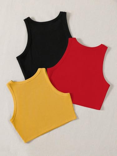 Image of Tops for Women Crop Top for Women's Tank Activewear Tee Sports Western Casual Cotton Camisole Pack of 3 Combo