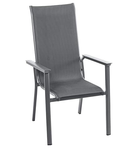 Dehner Gartenstuhl Cleveland, stapelbar, 107.5 x 61.5 x 70.5 cm, Aluminium, dunkelgrau Dehner Gartenstuhl Cleveland, stapelbar, 107.5 x 61.5 x 70.5 cm, Aluminium, dunkelgrau