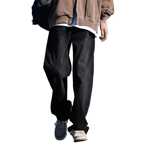 Men's Fashion Straight Leg Work Jeans Classic Vintage Outside Casual Jeans with Pockets - Main Image