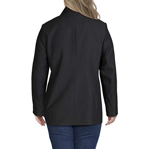 Calvin Klein Women's Plus Textured Open-Front Lined Blazer Jacket Top Black2