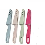 Tragbares Messerset, Obstschälmesser Haushalt Edelstahl, Gemüsemesser, Obstmesser Set aus, Schälmesser, Küchenmesser mit Scharfer und Präziser Rostfreier Edelstahl Klinge 4 Stück Zufällige Farbe