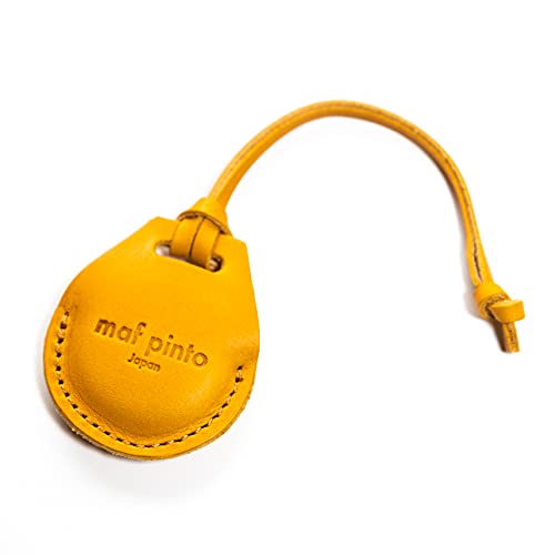 maf pinto (マフ ピント) air tag ケース カバー 保護 レザー 本革 日本製 (06.イエロー, CASE full cover)