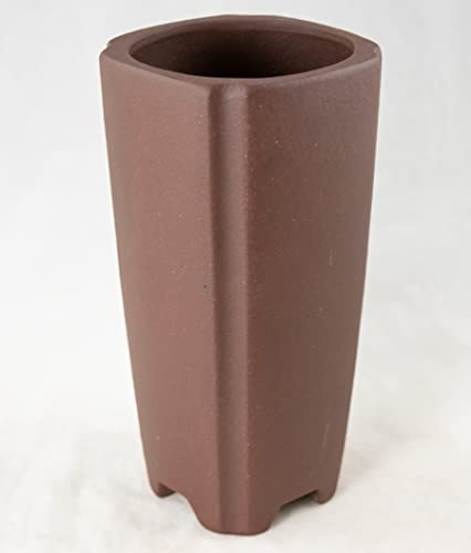 Square Yixing Zisha Cascade Style Bonsai Pot and Orchid Planter with Mesh - 3.25'x 3.25'x...