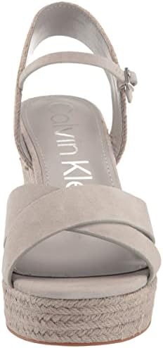 Calvin Klein Women's ELORY Wedge Sandal, ASH Grey 050, 6 | Image 1