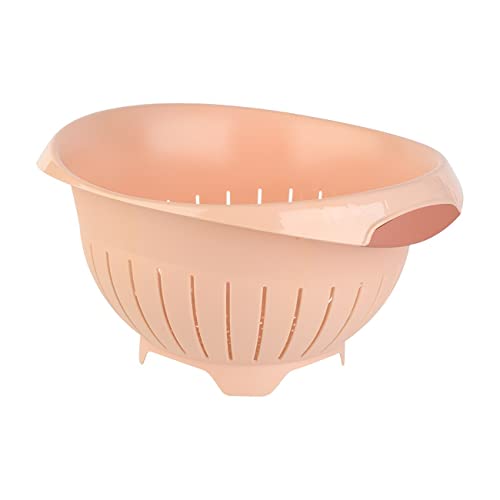 1 x farbenfrohes Abtropfsieb, Farbe: Apricot, Kunststoff, BPA-frei, Ø 24,50 cm, Haushaltssieb, Nudelsieb, Gemüse Seiher, Küchensieb, spülmaschinengeeignet