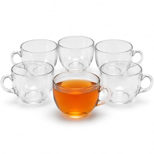 Image of QNQ Clear Glass Cup Transparent Glass with Handle for Coffee, Tea & Milk, Premium Glassware for Hot Beverages