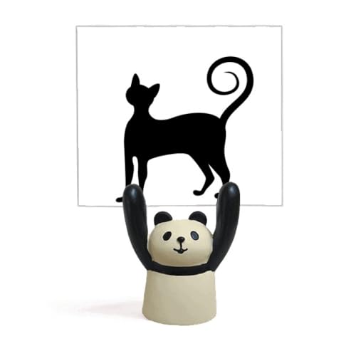 Support mémo chat noir panda figurine porte-photo et porte-carte de bureau