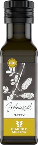 ÖLMÜHLE SOLLING - BIO Erdnussöl nativ , Schonend kaltgepresstes Öl aus ungerösteten Bio-Erdnüssen. Ideal geeignet als Wok Öl zum Dünsten, Garen und Frittieren , Inhalt: 100 ml
