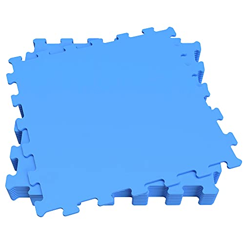AKTIVE 52797 - Protector suelo, goma EVA, para piscina desmontable, azul, 9 piezas de 50 x 50 cm