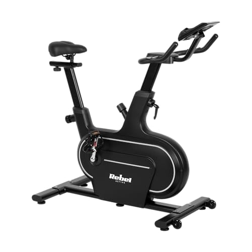 Rebel - Bicicleta estática ajustable para spinning, LCD, 120 kg, mango