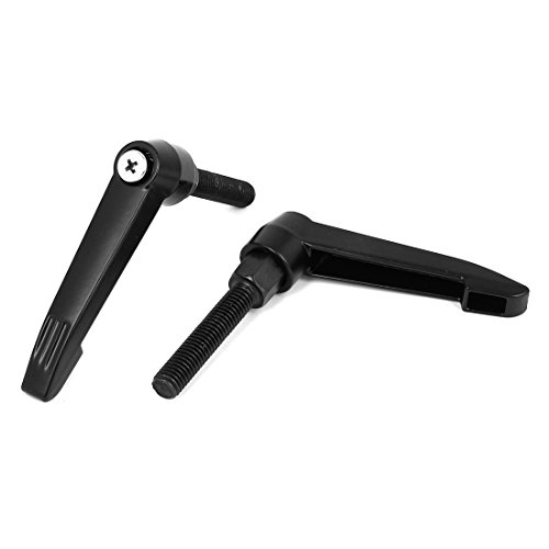 Aexit M10x50mm Thread Clamps 80mm Long Lever Lathe Machinery Adjustable Clamping Strap Clamps Handle 2pcs