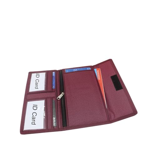 Image of Cheque Book Holder Passport Passbook Holder Wallet Credit and Debit Card Holder Multi Pocket Expanding Zip Pouch Travel Organizer Bag Case for Small Accessories (Pink, Pack of 4)