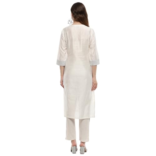 Image of BIBA Women Nylon Viscose Regular Fit Straight Yarndyed Kurta