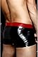 GREEFEI Schwarze Latex Boxershorts für Männer,Gummi Slips Handgefertigte,Modische Niedrige Sitzende aus Gummi Kleidung Shorts 3XL