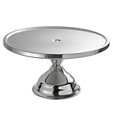 Fonteme 13' Stainless Steel Cake Stand | Round Cake Display for Weddings, Birthdays & Parties | Dessert Stand for Cakes, Muffins, Pastries, and Bread | 13-inch [1PK]