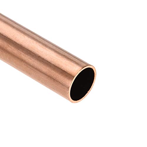 sourcing map Copper Round Tube, 15mm OD 1mm Wall Thickness 200mm Length Straight Pipe Tubing