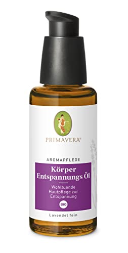 PRIMAVERA Aromapflege Körper Entspannungs Öl bio 50 ml - Aromaöl, Massageöl, Aromatherapie, ätherische Öle - Entspannung bei Unruhezuständen, für gesunden Schlaf - vegan