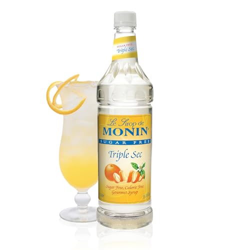 Monin - Sugar Free Triple Sec Syrup, Sweet Orange Flavor, Great for Cocktails, Mocktails, & Mochas, Gluten-Free, Non-GMO (1 Liter)