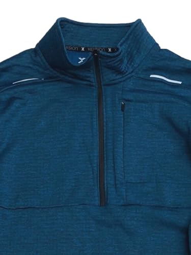 Xersion Mens Teal Blue 1/4 Zip Mock Neck Sweatshirt Jacket Shirt2
